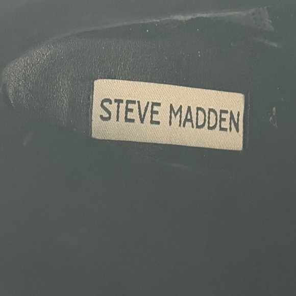 New Steve Madden Rouge Snakeskin Knee High Block Heel Boots Grey Black Women 11M - Picture 7 of 9